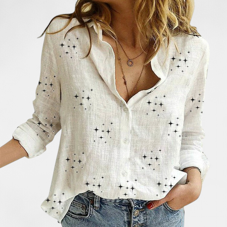 SANDRA | Women's Elegant Button-Down Printed Blouse