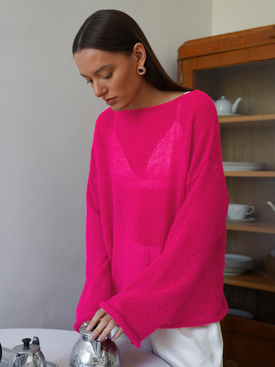 TOVA | Women's Oversized Cropped Mohair Knit Sweater