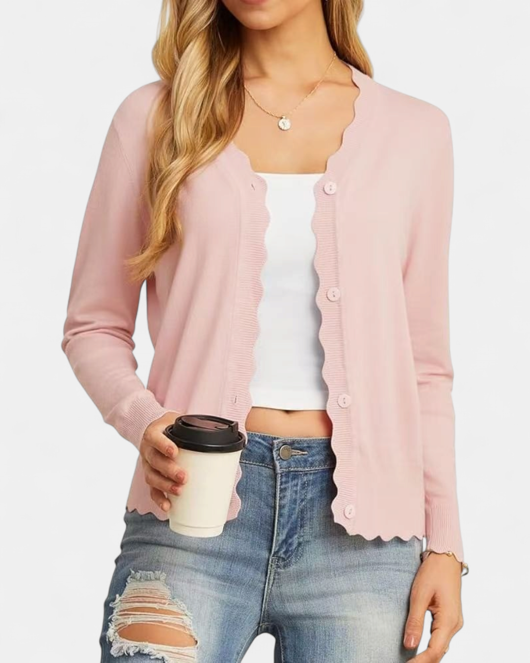 AVRIL | Women's Cropped Knit Button Up Cardigan