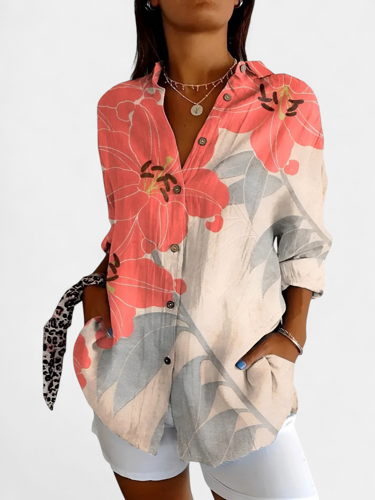 MELODIE | Elegant Floral Button Shirt