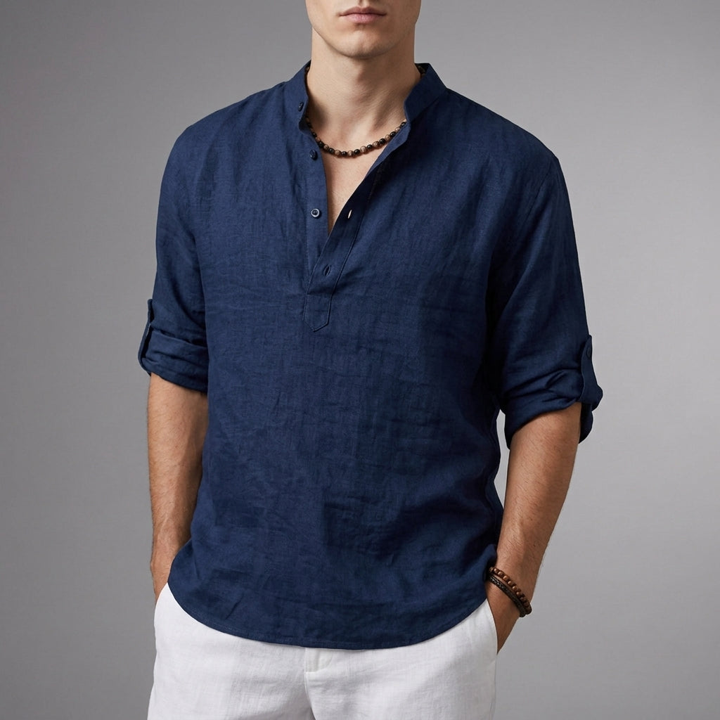 Perugia Linen Henley Shirt