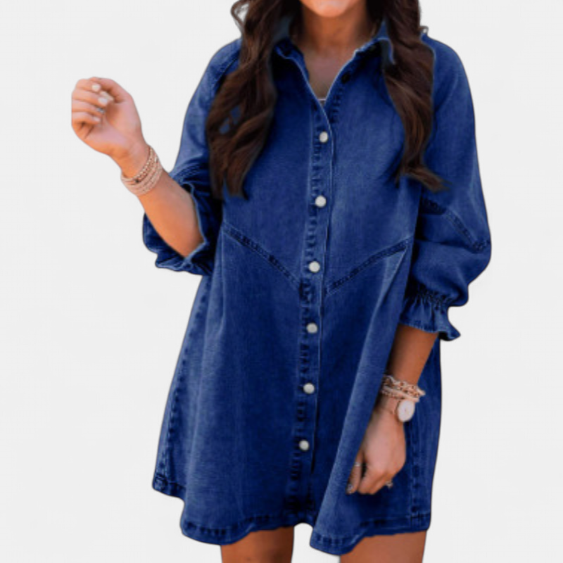 CORY | Collared Puff Sleeve Mini Dress for Women | Casual Summer Dress