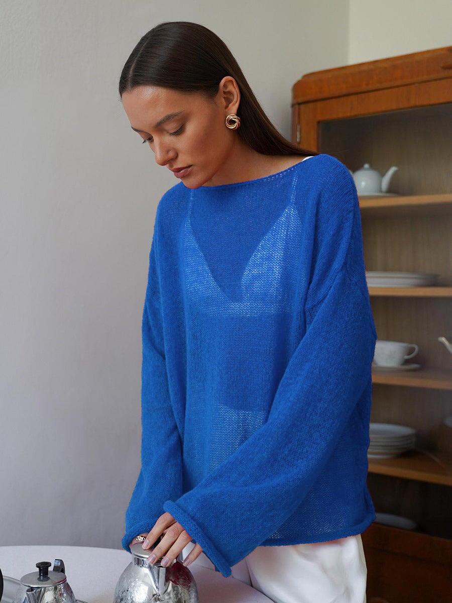 TOVA | Women's Oversized Cropped Mohair Knit Sweater