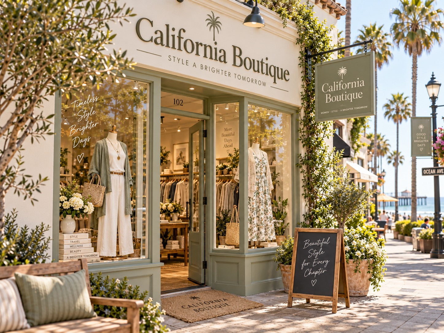California Boutique on a palm-lined street